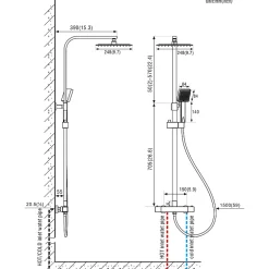 Auralum Max Colonne de Douche avec Robinetterie Thermostatique, Ensemble de Douche avec pommeau + douchette + flexible* Colonne De Douche Thermostatique
