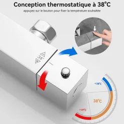 Sofetiy Max Colonne de Douche avec Robinetterie Thermostatique, Auralum MAX Ensemble de Douche avec pommeau + douchette