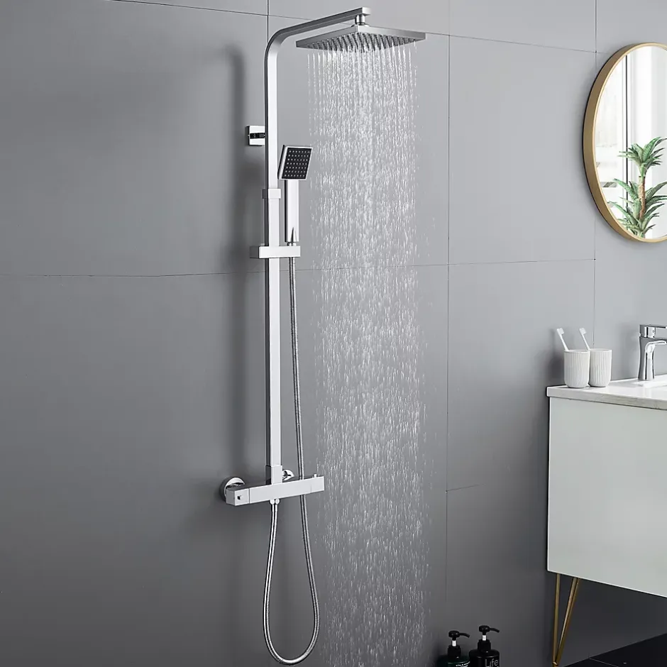 Auralum Max Colonne de Douche avec Robinetterie Thermostatique, Ensemble de Douche avec pommeau + douchette* Colonne De Douche Thermostatique
