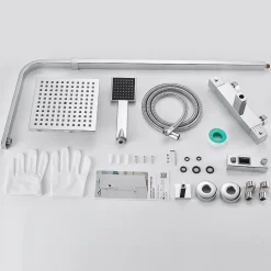 Auralum Max Colonne de Douche avec Robinetterie Thermostatique, Ensemble de Douche avec pommeau + douchette