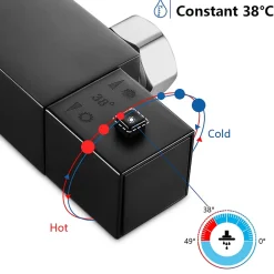 Auralum Max Colonne de Douche avec Robinetterie Thermostatique, Ensemble de Douche avec pommeau + douchette + flexible* Colonne De Douche Thermostatique