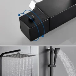 Auralum Max Colonne de Douche avec Robinetterie Thermostatique, Ensemble de Douche avec pommeau + douchette + flexible* Colonne De Douche Thermostatique