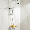 Colonne de douche avec étagère blanche