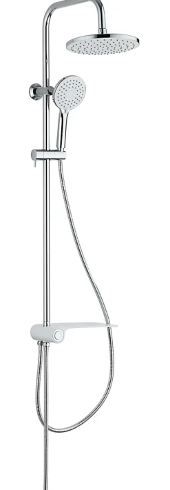 Colonne de douche avec étagère blanche