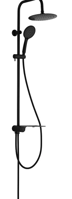 Colonne de douche avec étagère noire