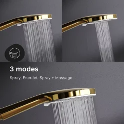 Am.Pm Europe Colonne de douche baignoire thermostatique Système de douche avec mitigeur thermostatique, doré, F07XA499 X-Joy AM.PM