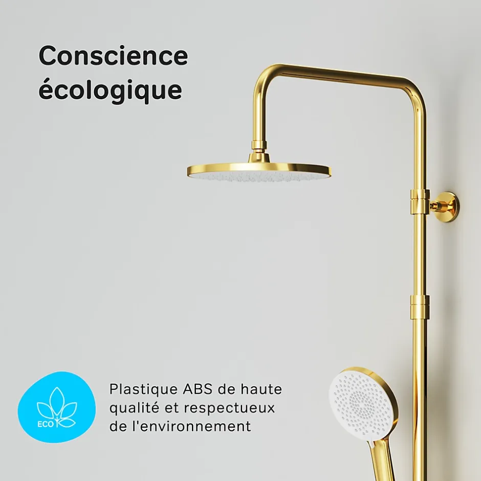 Am.Pm Europe Colonne de douche baignoire thermostatique Système de douche avec mitigeur thermostatique, doré, F07XA499 X-Joy AM.PM