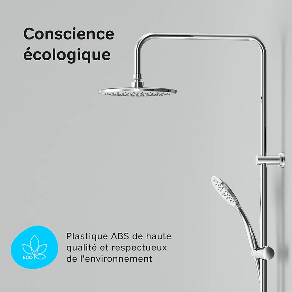 Am.Pm Europe Colonne de douche baignoire sans robinet, Système de douche, Barre de douche Chrome F07TB000 Hit AM.PM