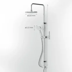 Am.Pm Europe Colonne de douche baignoire sans robinet, Système de douche, Barre de douche Chrome F07TB000 Hit AM.PM