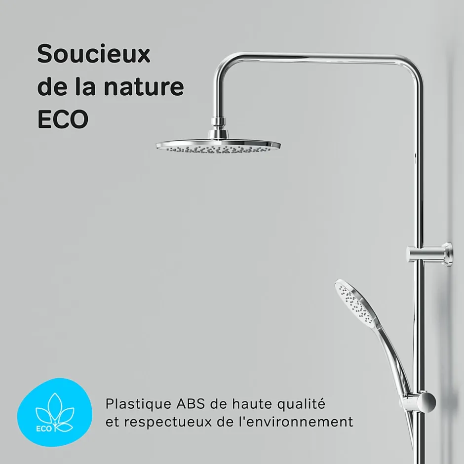 Am.Pm Europe Colonne de douche baignoire sans robinet, Système de douche, Barre de douche Chrome F07TB000 Hit AM.PM