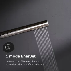 Am.Pm Europe Colonne de douche baignoire sans robinet, Système de douche, Barre de douche Chromé, Spike F07PA000 AM PM