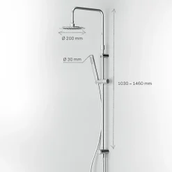 Am.Pm Europe Colonne de douche baignoire sans robinet, Système de douche, Barre de douche Chromé, Spike F07PA000 AM PM