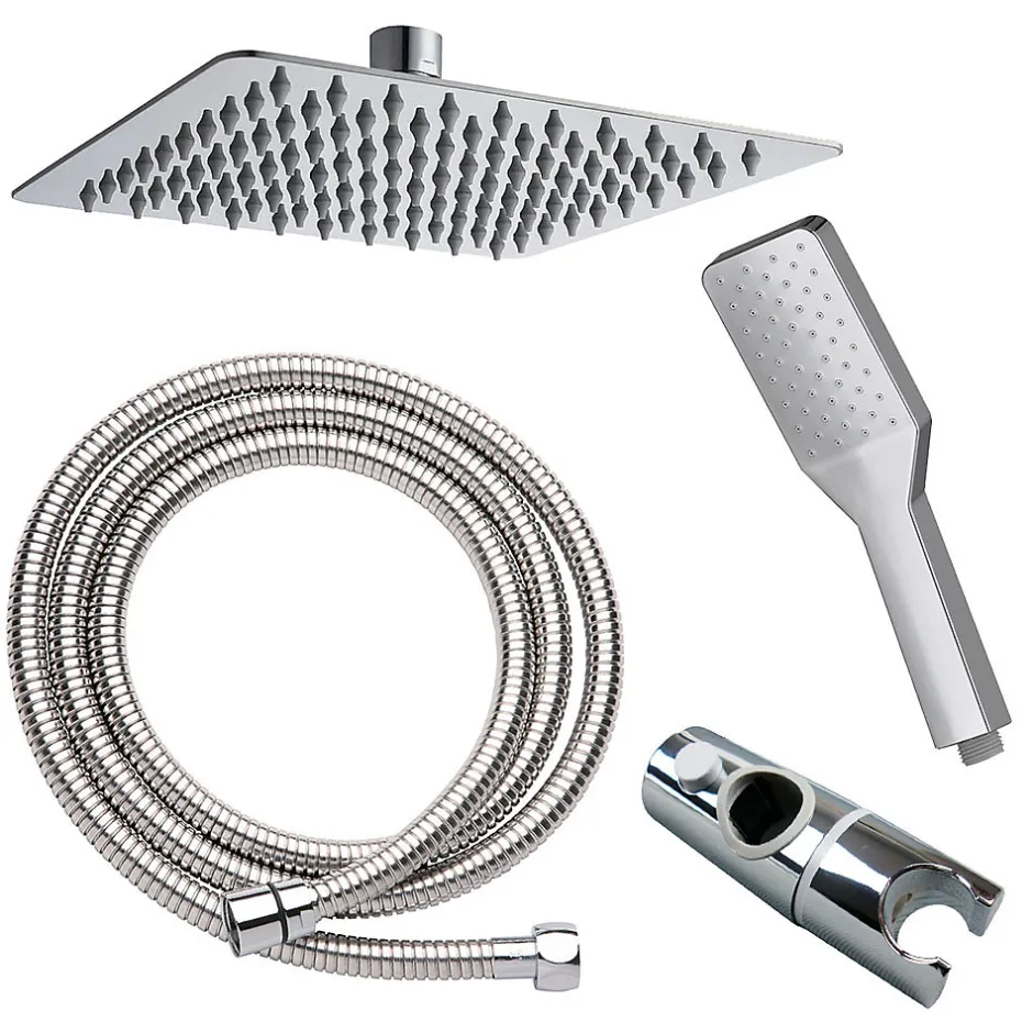 Kibath Colonne de douche carrée monocommande DUA, 79-125 cm, finition chrome poli, en laiton* Colonne De Douche Mécanique