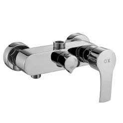 Kibath Colonne de douche carrée monocommande VER 83-126 cm, finition chrome poli, en laiton* Colonne De Douche Mécanique