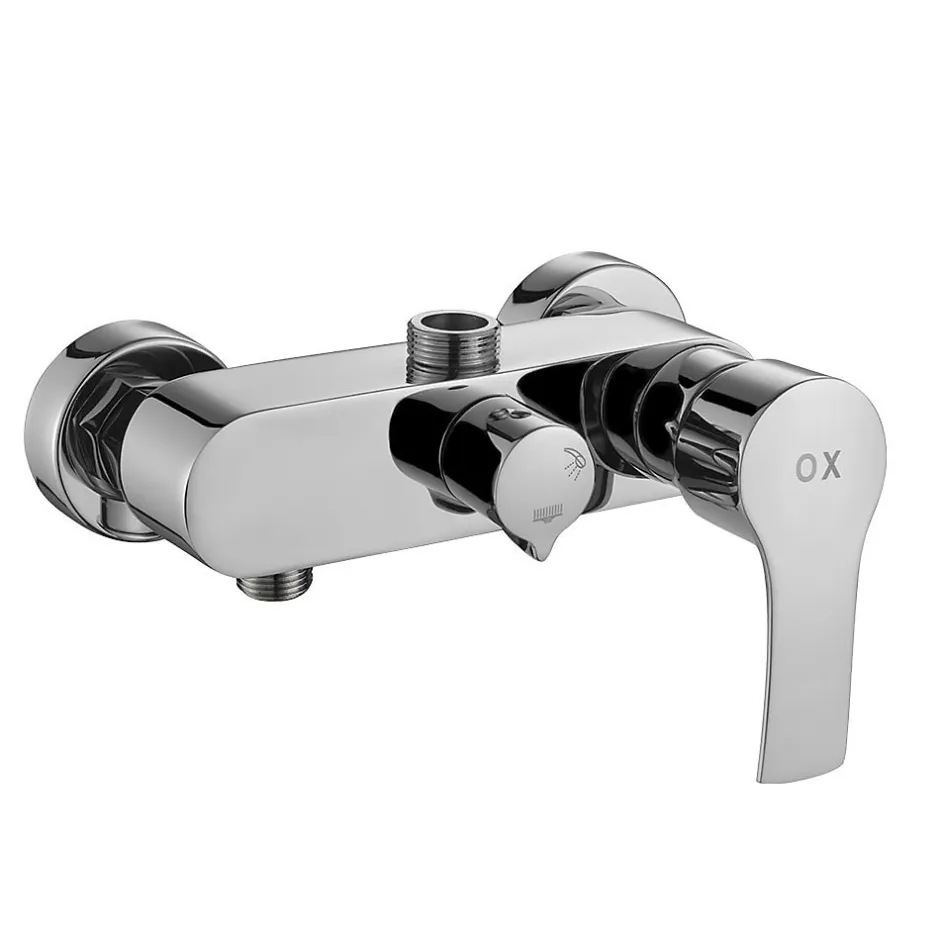 Kibath Colonne de douche carrée monocommande VER 83-126 cm, finition chrome poli, en laiton* Colonne De Douche Mécanique