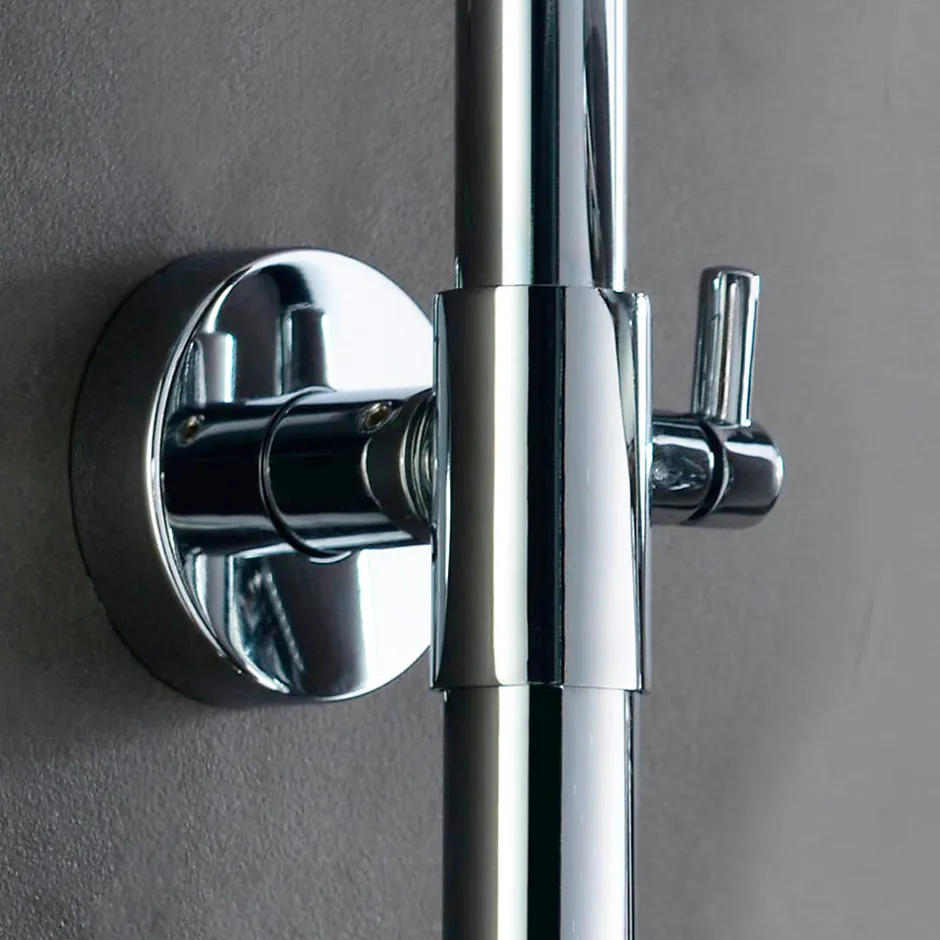 Kibath Colonne de douche carrée monocommande VER 83-126 cm, finition chrome poli, en laiton* Colonne De Douche Mécanique
