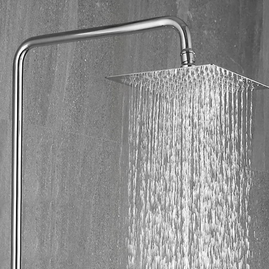 Kibath Colonne de douche carrée monocommande VER 83-126 cm, finition chrome poli, en laiton* Colonne De Douche Mécanique