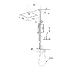 Essebagno Colonne de douche carrée thermostatique noire Square II