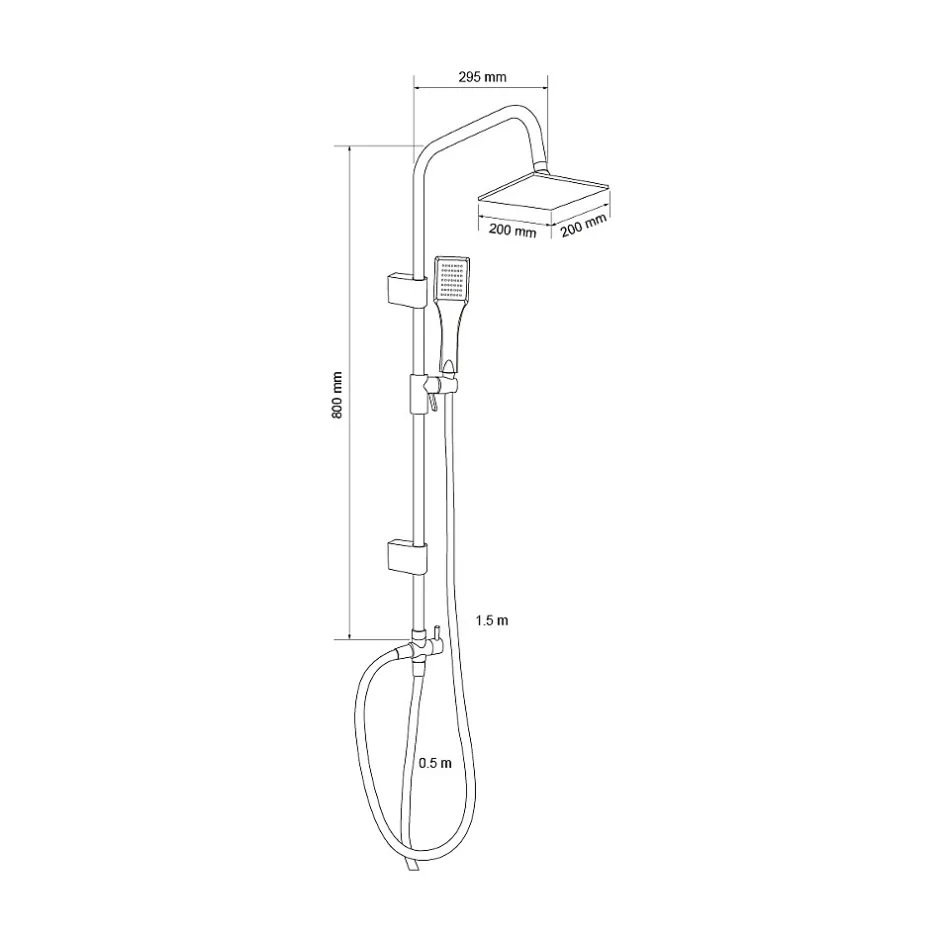 Bain-Bain Colonne de douche Carree Chrome KARY -