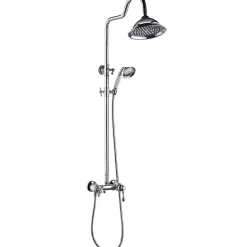 Essebagno Colonne de douche chromé rétro mitigeur mécanique Leeds 2* Colonne De Douche Mécanique