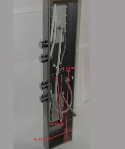 Bernstein Colonne de douche Chrome thermostatique murale acier inox mitigeur, pommeau de douche, jets massage, 165x22cm, SEDAL 8815