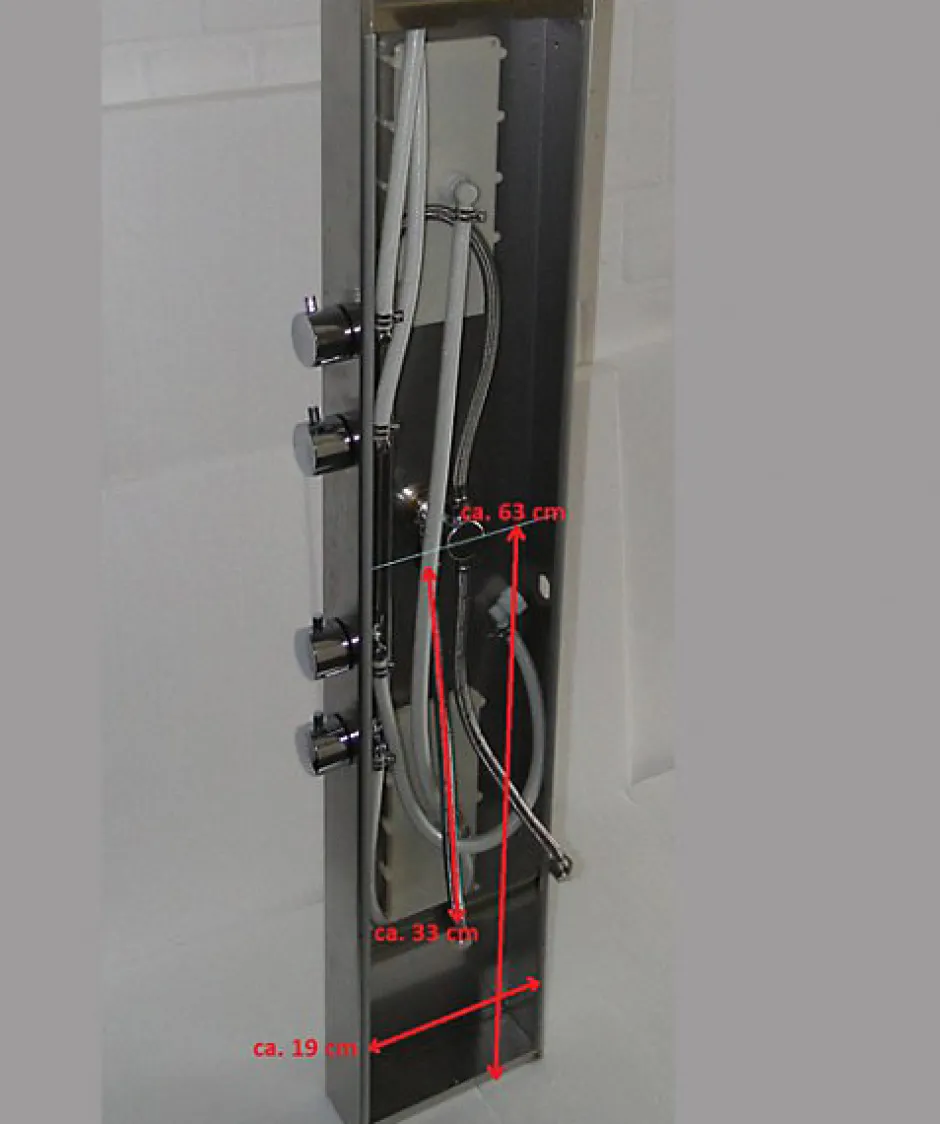 Bernstein Colonne de douche Chrome thermostatique murale acier inox mitigeur, pommeau de douche, jets massage, 165x22cm, SEDAL 8815