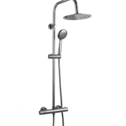 Autres Colonne de douche chrome Pomme de tete plate Mitigeur thermostatique Douchette 3 jets