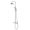 Kiamami Valentina Colonne De Douche Chromée Avec Pomme De Douche Fixe, Douchette À Main Extractible Et Inverseur.