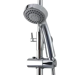 Kiamami Valentina Colonne De Douche Chromée Avec Pomme De Douche Fixe, Douchette À Main Extractible Et Inverseur.