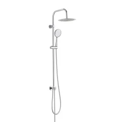 Valentin Colonne de douche classique à raccorder sur robinetterie avec pomme de tête, douchette et flexible, chrome Classic