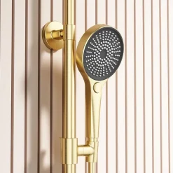 Dileci Colonne de douche couleur 3 fonctions couleur or -