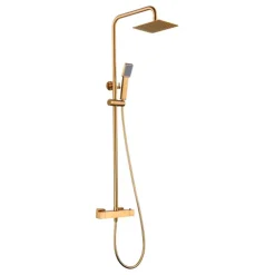 Imex Products Colonne de douche ELAN Thermostatique Or brosséChroméNoir matCanon de fusilOr brosséBlanc mat couleur Or brossé largeur* Colonne De Douche Encastrable