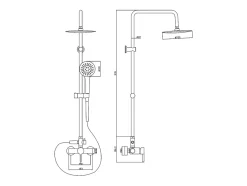 Vente-unique Colonne de douche en acier inoxydable noir mat - 116 cm - AITA* Colonne De Douche Mécanique