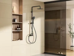 Vente-unique Colonne de douche en acier inoxydable noir mat - 116 cm - AITA* Colonne De Douche Mécanique