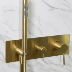 Essebagno Colonne de douche encastrée mécanique or brossé Envol