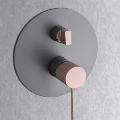 Imex Colonne de Douche Encastrée Anti-Calcaire Gris et Champagne LINE GPD038/GC