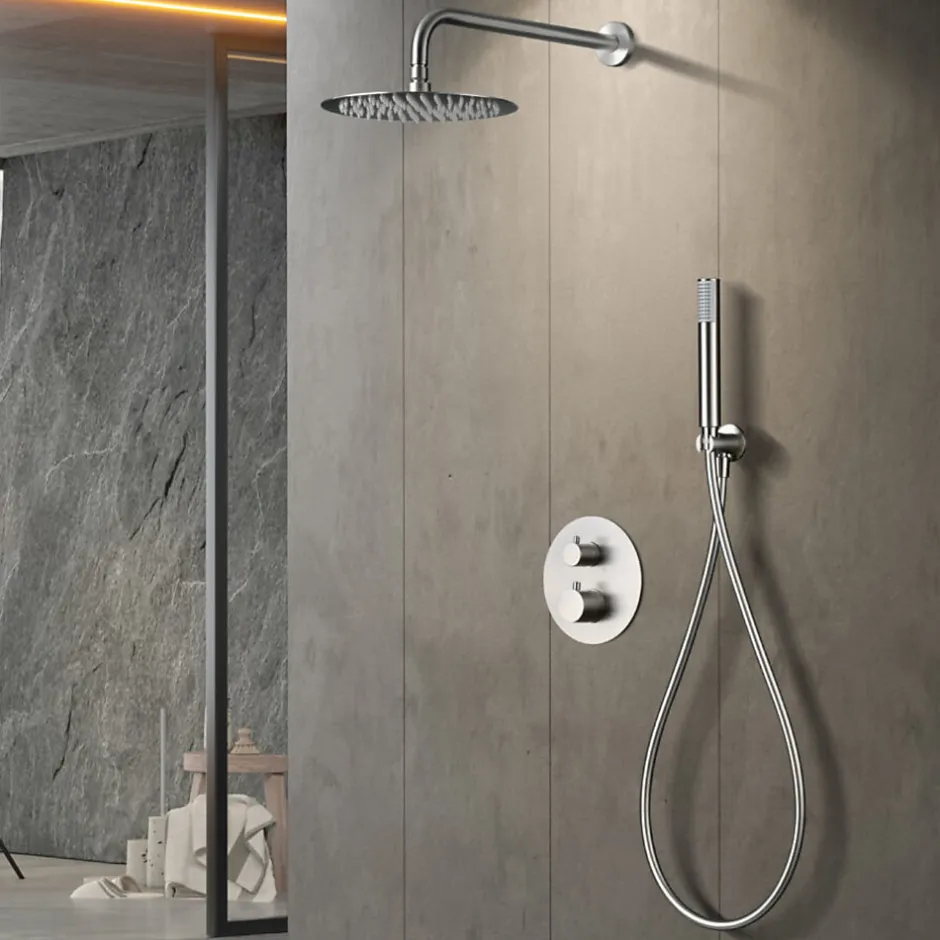 Imex Colonne de Douche Encastrée Anti-Calcaire Niquel Brossé MONZA GPM039/NQ* Colonne De Douche Encastrable