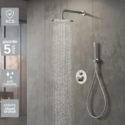 Imex Colonne de Douche Encastrée Anti-Calcaire Niquel Brossé MONZA GPM039/NQ* Colonne De Douche Encastrable