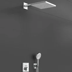 Hansgrohe Colonne de douche encastrée thermostatique ShowerSelect Square chromé* Colonne De Douche Encastrable