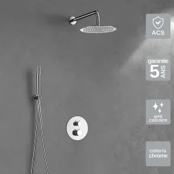 Imex Colonne de Douche Encastrée Thermostatique Anti-Calcaire Chrome MONZA GTD038* Colonne De Douche Encastrable