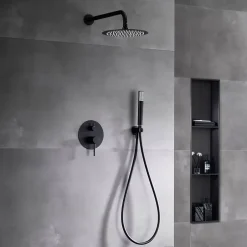 Imex Colonne de Douche Encastrée Anti-Calcaire Noir Mat MONZA GPM039/NG