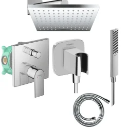 Hansgrohe Colonne de douche encastrée mécanique Vernis Shape Flexible Isiflex Douchette PulsifyE chromé
