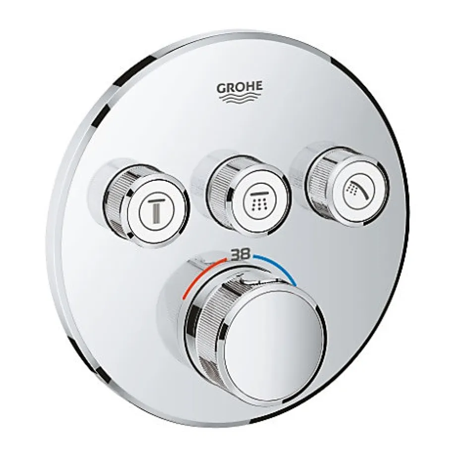 Grohe Colonne de douche encastrée thermostatique Grotherm SmartControl Douchette Euphoria Stick chromé
