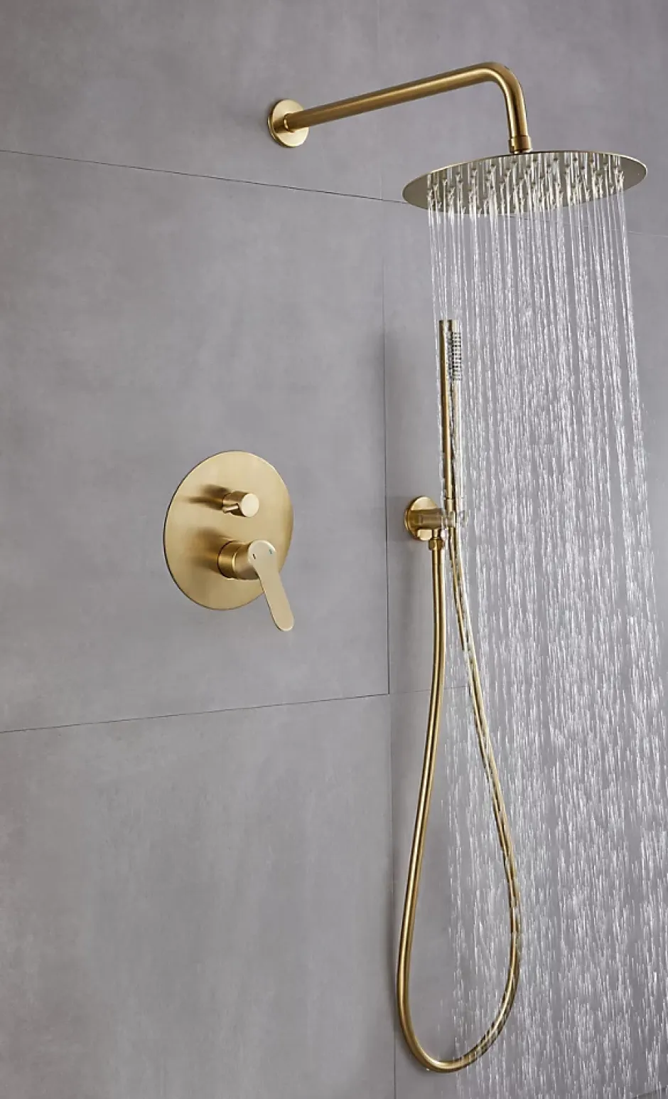 Edouard Rousseau Colonne de douche encastrée mécanique laiton brossé, Wall