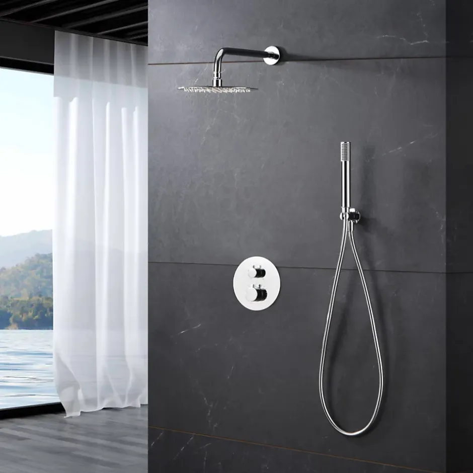 Imex Colonne de Douche Encastrée Thermostatique Anti-Calcaire Chrome MONZA GTM039