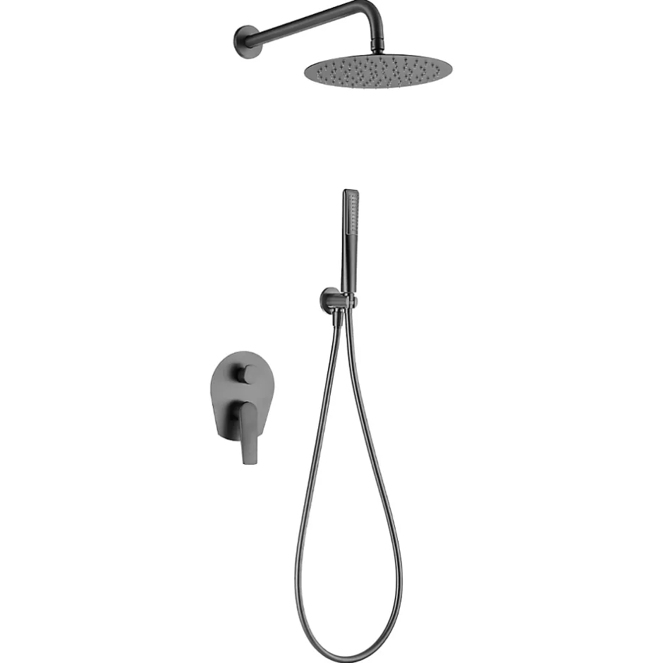 Imex Colonne de Douche Encastrée Anti-Calcaire Black Gun Métal DELOS GPD055/BGM