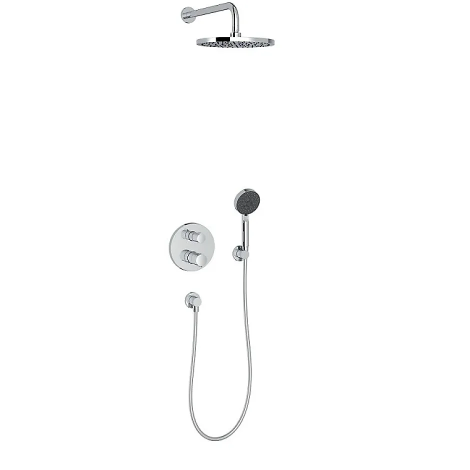 Jacob Delafon Colonne de douche encastrée thermostatique Modulo rond* Colonne De Douche Encastrable