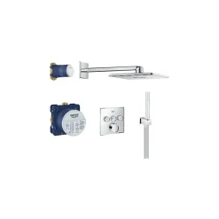 Grohe Colonne de douche encastrée thermostatique Grotherm SmartControl Douchette Euphoria Cube chromé