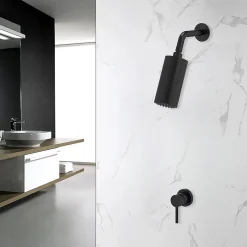 Bellegno Colonne de douche encastrée thermostatique MINIMALISTA noir mat