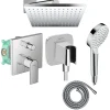 Hansgrohe Colonne de douche encastrée mécanique Vernis Shape Douche de tête Crometta Flexible Métaflex Douchette Crometta chromé* Colonne De Douche Encastrable